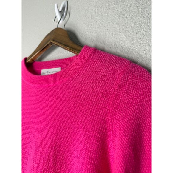 Design History Pink Cashmere Sweater Womens Sz S Flare Sleeve Quiet Luxury - Picture 3 of 9